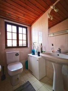 La salle de bains est pourvue de toilettes et d'un lavabo. dans l'établissement Sintra Central Loft, à Sintra