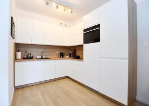 Kuchyňa alebo kuchynka v ubytovaní Apartamenty NAVIGATOR PORT-NADMORSKIE TARASY Brilliant 613