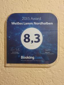 Certifikát, hodnocení, plakát nebo jiný dokument vystavený v ubytování Gästehaus Weißes Lamm - MONTEURZIMMER