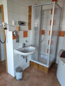 Koupelna v ubytování Max Motel