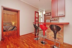 Kuchyň nebo kuchyňský kout v ubytování BaySide Apartments MainCity