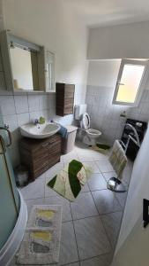 a bathroom with a sink and a toilet at Apartments Balen in Rab