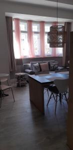 A seating area at Flat Jindrichuv Hradec