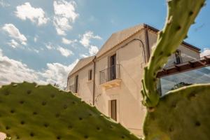 un cactus verde di fronte a un edificio di MOMENTO-TEATRO GRECO a Siracusa