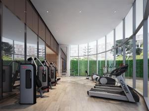 Fitness centrum a/nebo fitness zařízení v ubytování Magnolias Ratchadamri Boulevard Serviced Residences