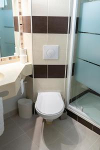 een badkamer met een toilet en een wastafel bij Hôtel Bagatelle Paris Nord Roissy - ex Inter-Hotel in Goussainville