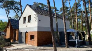 une maison avec un groupe de palmiers dans l'établissement Grey House, à Boszkowo