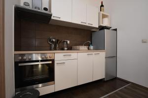 Kuchyň nebo kuchyňský kout v ubytování Apartments Deak