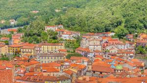 a view of a town with orange roofs at Casa Santicelli Maratea “ Il Campanile” in Maratea