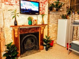 Una sala de estar con chimenea y un televisor encima. en Zen Harmony House Sydney, en Sídney 20 fotos más