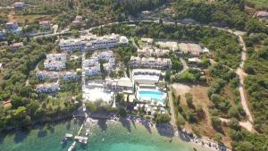 an aerial view of a resort on the water at Porto Galini Seaside Resort & Spa in Nikiana