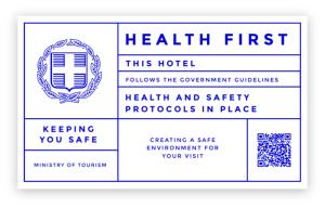 Primero, este hotel sigue las directrices del gobierno y los protocolos de seguridad establecidos. en Plaz Hotel, en Selianitika