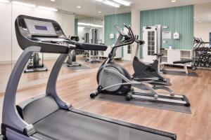 a gym with two tread machines and a treadmill at Holiday Inn Express Tampa North Telecom Park by IHG in Tampa