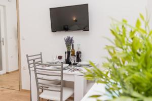 TV a/nebo společenská místnost v ubytování Studio Apartment Harmony NP Krka