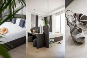 Postel nebo postele na pokoji v ubytování Sanremo Luxury Suites