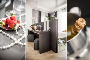 a collage of photos of flowers and a vase of flowers at Sanremo Luxury Suites in Sanremo