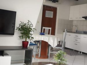 Kuchyň nebo kuchyňský kout v ubytování Apartments Suri