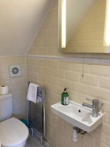 a bathroom with a white toilet and a sink at Parisien Parfumerie in Brighton & Hove +23 photos