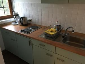 Majoituspaikan Fuchs und Has' Gästehaus keittiö tai keittotila