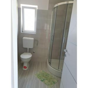 łazienka z toaletą i prysznicem w obiekcie Apartment Mate4 w Bibinje
