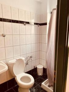 ギリキにあるAcherontasの小さなバスルーム(トイレ、シンク付)