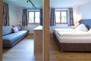 Krevet ili kreveti u jedinici u okviru objekta Hotel Gasthof Obermair