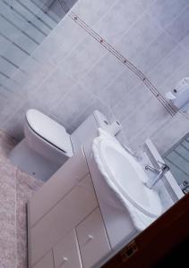 uma casa de banho com um WC e um lavatório em EIVISSA em Malgrat de Mar