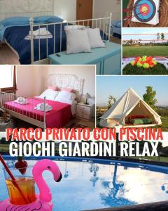 A bed or beds in a room at La Luna nel Parco