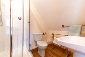 a bathroom with a toilet and a sink at Jay Barn - Ash Farm Cotswolds in Stow on the Wold +17 photos