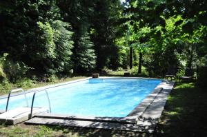 una grande piscina in un cortile alberato di Secret do Gerês a Vieira do Minho