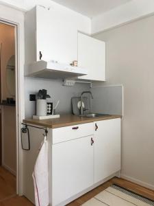 Kuchyň nebo kuchyňský kout v ubytování Lägenhet / studio i centrala Båstad
