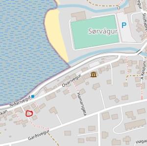 een kaart met de locatie van een resort bij Small Paradise in Sørvágur