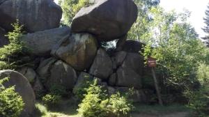 a pile of large rocks in a forest at Kuschelnest in Altenau
