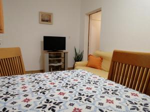 Televízia a/alebo spoločenská miestnosť v ubytovaní Apartmani Stipan