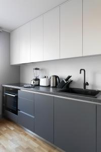 A kitchen or kitchenette at Brand New, Family-friendly with a great location - Moon Apartment
