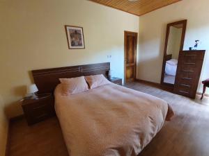 アジャリスにあるCasa Garcíaの大きなベッドと鏡のある寝室