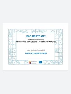 Certifikát, hodnocení, plakát nebo jiný dokument vystavený v ubytování Merydamy
