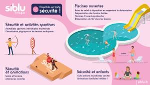 un cartel que describa las ventajas de nadar en la piscina en Camping Officiel Siblu Le Bois Masson, en Saint-Jean-de-Monts
