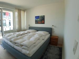 Postel nebo postele na pokoji v ubytování Ferienwohnung Haffduurn
