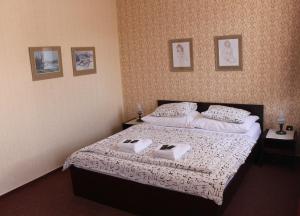 - une chambre avec un lit et 2 livres dans l'établissement Hotel Panský Dům Žamberk, à Žamberk