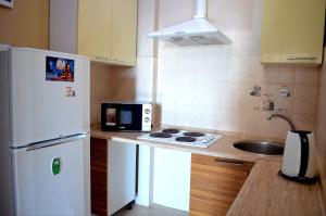 Chudo Gorod Apartmentにあるキッチンまたは簡易キッチン
