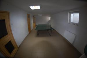 um quarto com uma mesa de pingue-pongue em Tenis Pod Sosnami em Osieczów