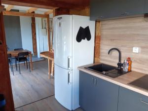 Kuchyňa alebo kuchynka v ubytovaní Apartmány Chata Jedlová hora