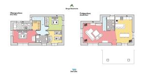 a floor plan of a house at Villa Betulla con piscina privata sul lago di Como in Colico