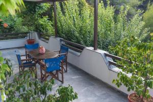A garden outside ILIOCHARI sea view apartments Oropos - Kalamos