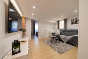 sala de estar con sofá y mesa en Apartamento Logroño Parlamento en Logroño