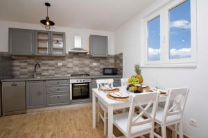 Kuchyň nebo kuchyňský kout v ubytování Apartmani Rustica