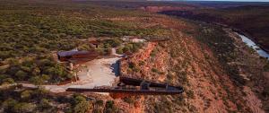 an aerial view of a building on the side of a mountain at Pelican's Nest in Kalbarri