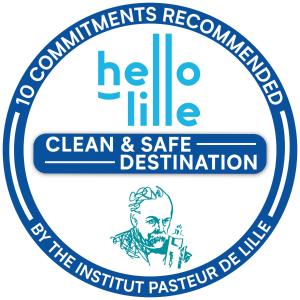 a logo for the help life clean and safe destination at Hotel Chagnot in Lille