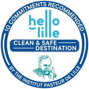 un logo pour l’aide, une destination propre et sûre dans l'établissement Hotel Chagnot, à Lille